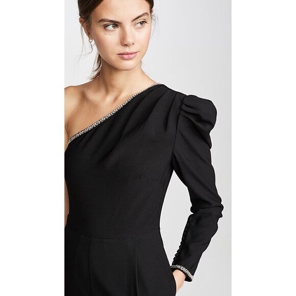 Self-Portrait One shoulder crepe Jumpsuit in black size US2 - Picture 6 of 13